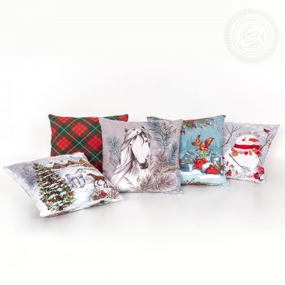 Декоративная наволочка из рогожки (в ассортименте)