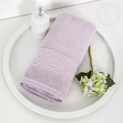 Полотенце махровое &quot;Ажур&quot; (светло-лавандовый)