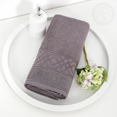Полотенце махровое &quot;Ажур&quot; (темно-серый)
