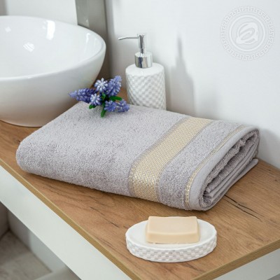 Полотенце махровое &quot;Палитра&quot; (светло-серый)