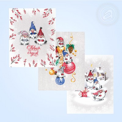 Набор полотенец из рогожки &quot;Гномики&quot;