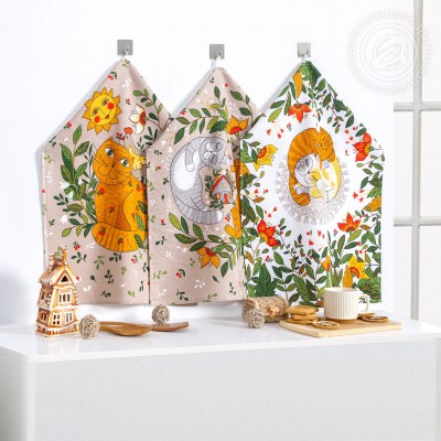 Набор полотенец из рогожки &quot;Мурлыка&quot;