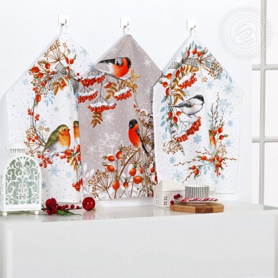 Набор полотенец из рогожки &quot;Музыка зимы&quot;