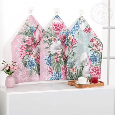 Набор полотенец из рогожки &quot;Мятный аромат&quot;