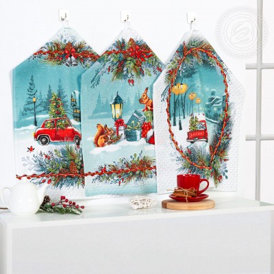 Набор полотенец из рогожки &quot;Огонёк&quot;