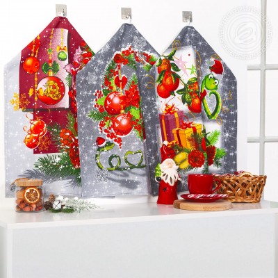 Набор полотенец из рогожки &quot;Подарки&quot;