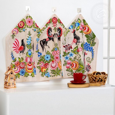 Набор полотенец из рогожки &quot;Роспись&quot;