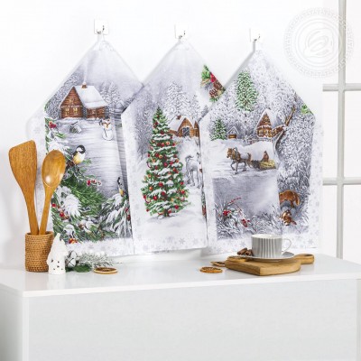 Набор полотенец из рогожки &quot;Студеная пора&quot;