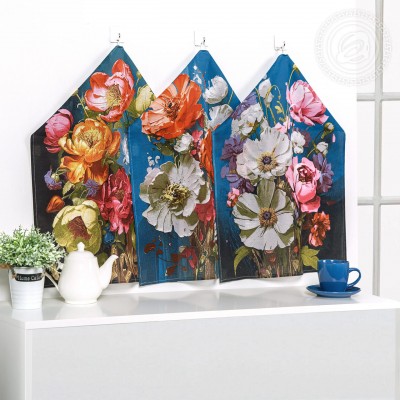 Набор полотенец из рогожки &quot;Цветалина&quot;