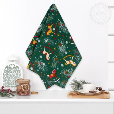 Полотенце кухонное из рогожки &quot;Лошадки&quot;