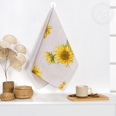 Полотенце кухонное из рогожки &quot;Подсолнухи&quot;