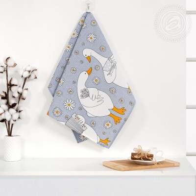 Полотенце кухонное из рогожки &quot;Ромашки&quot;