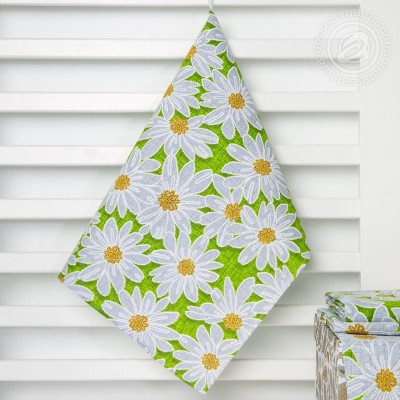 Полотенце кухонное из рогожки &quot;София (зелёная)&quot;