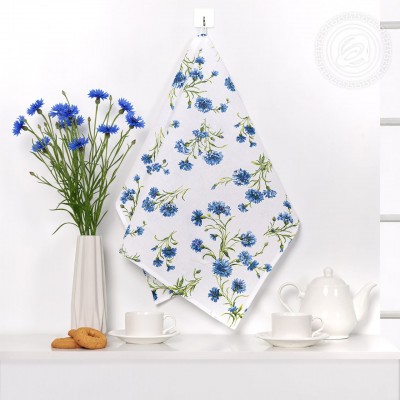 Полотенце кухонное из рогожки "Васильки"