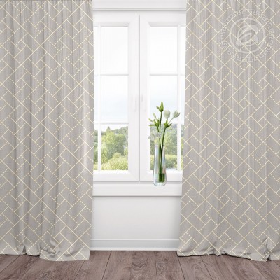 Шторы для гостиной с подхватом Плаза