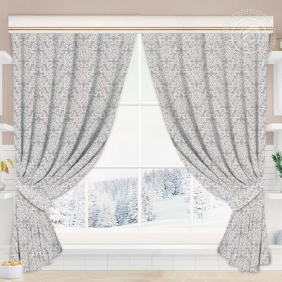 Шторы для кухни с подхватом Кружево