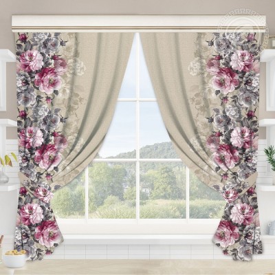 Шторы для кухни с подхватом Розали