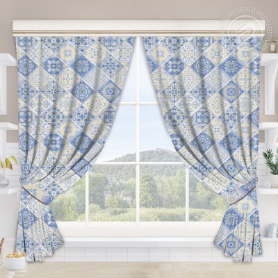 Шторы для кухни с подхватом Сицилия